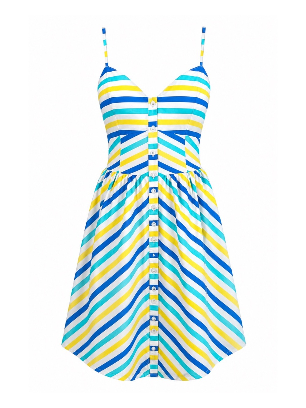 Cooperative by Urban Outfitters Blue & Yellow Striped Sundress Womens Size S